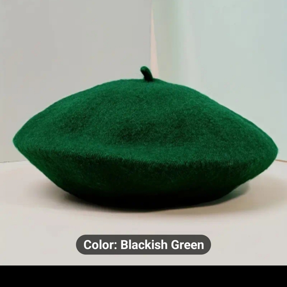 New Green FRENCH Beret Classic Tam Warm Winter French Art Basque Beret HAT - Picture 4 of 6